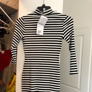 Striped black and white dress